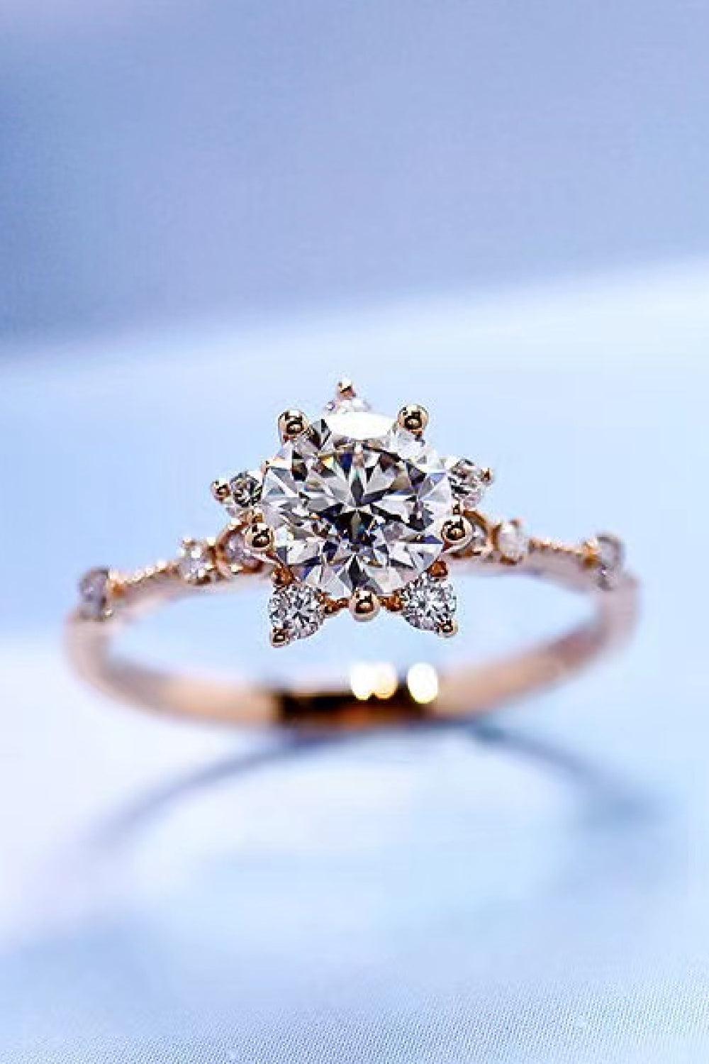 1 Carat Moissanite 6-Prong Ring BLUE ZONE PLANET