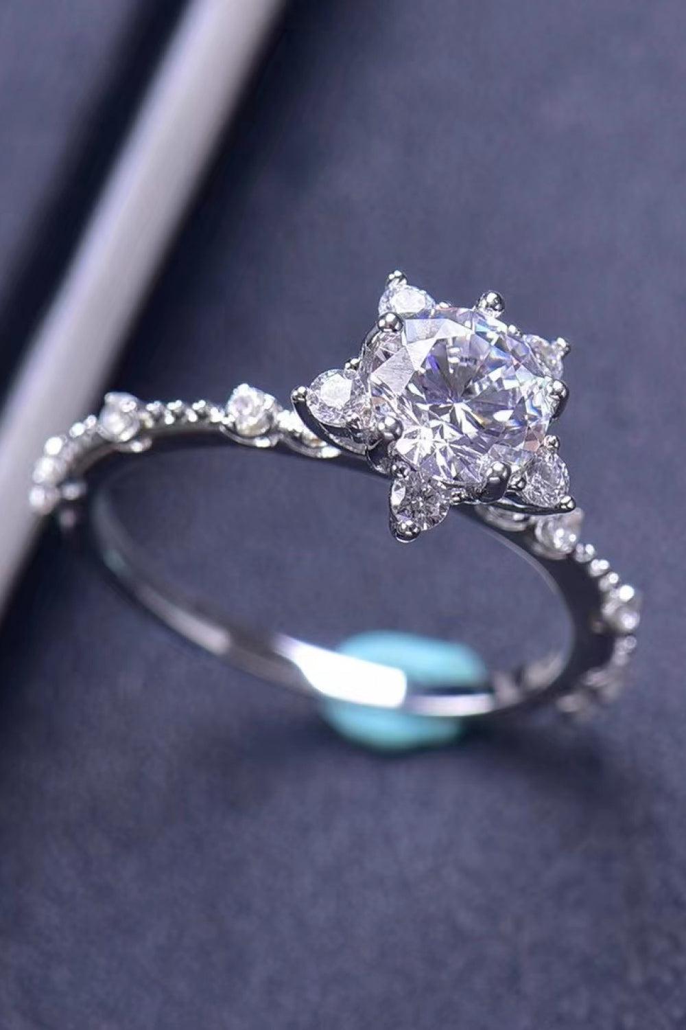 1 Carat Moissanite 6-Prong Ring BLUE ZONE PLANET