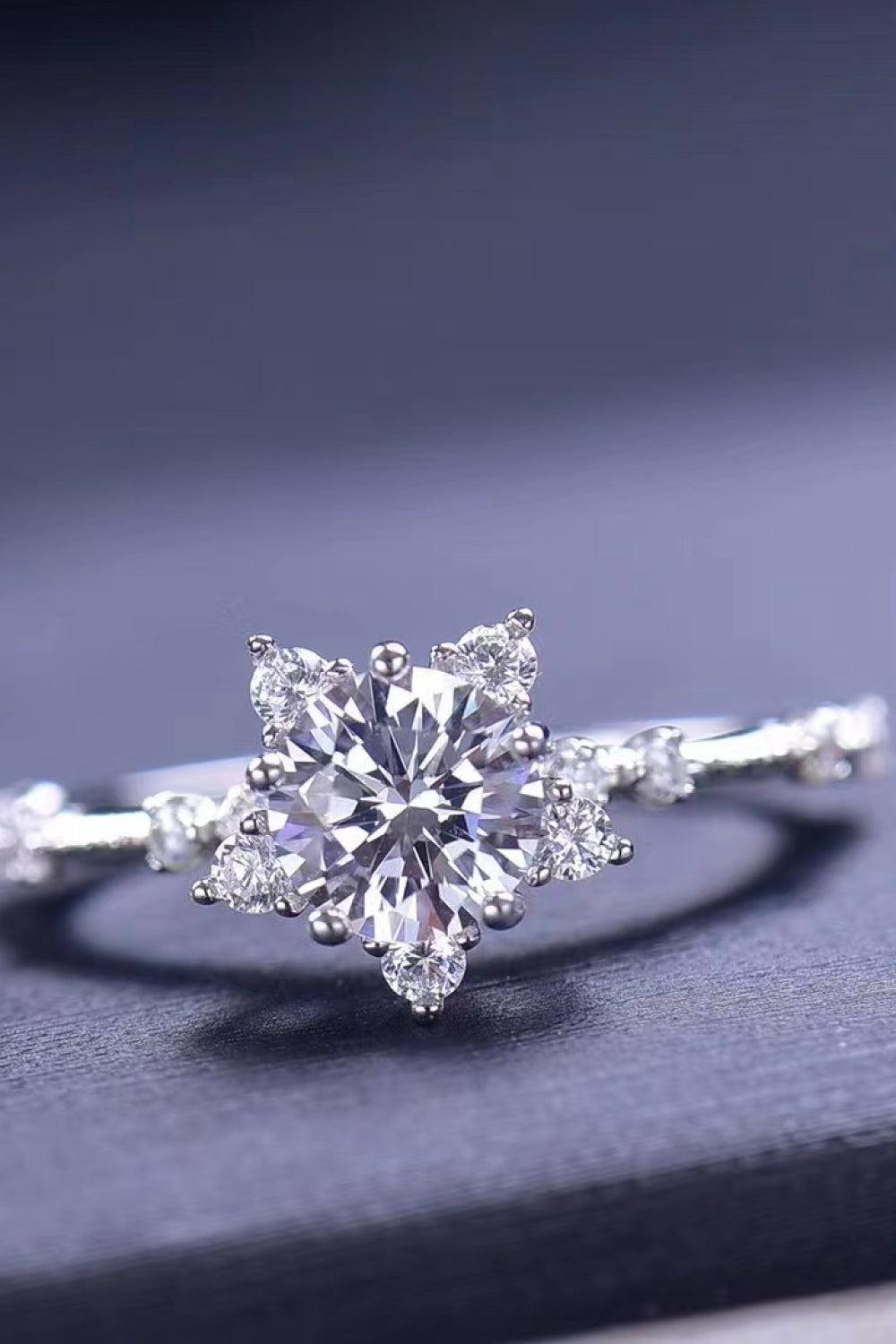 1 Carat Moissanite 6-Prong Ring BLUE ZONE PLANET