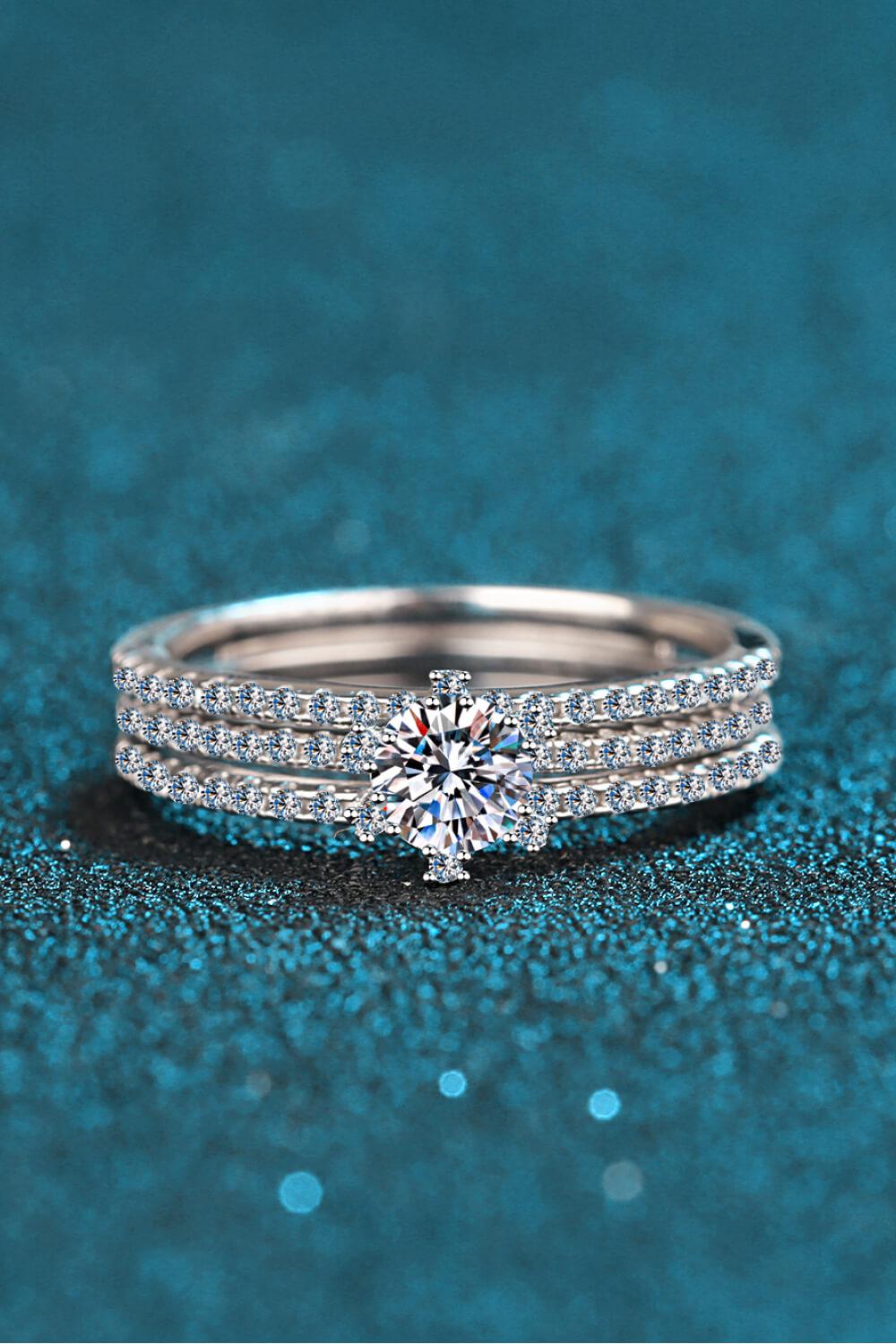 1 Carat Moissanite 925 Sterling Silver Ring BLUE ZONE PLANET