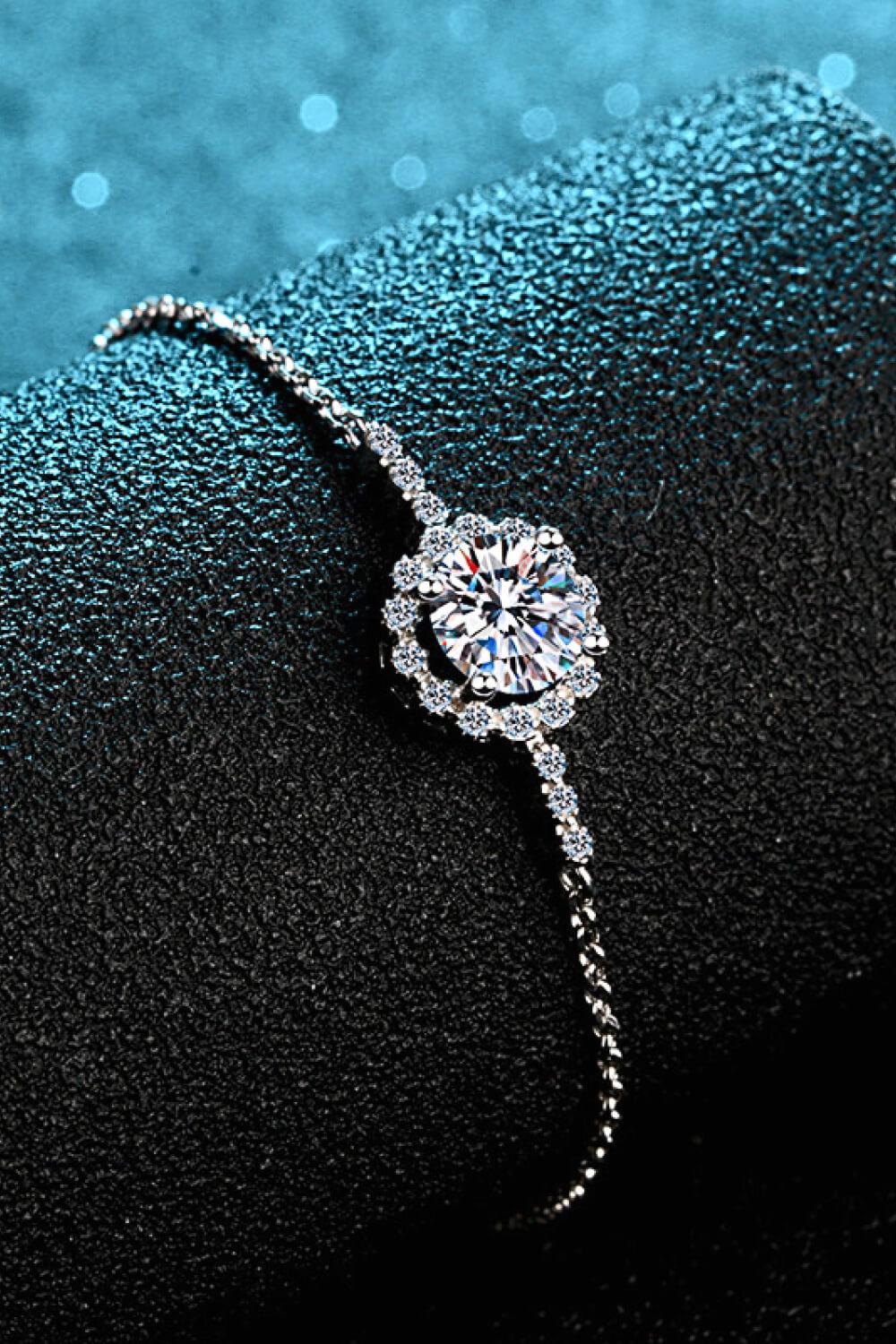 1 Carat Moissanite Chain Bracelet BLUE ZONE PLANET