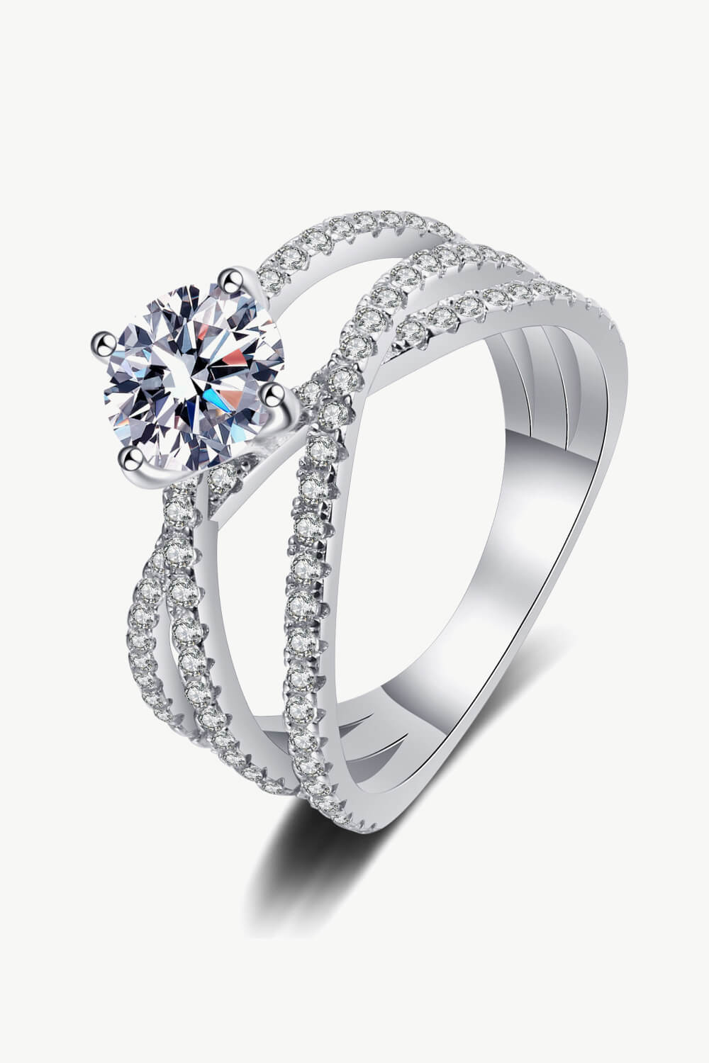 1 Carat Moissanite Crisscross Ring BLUE ZONE PLANET