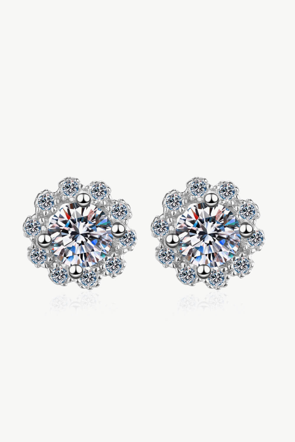 1 Carat Moissanite Floral-Shaped Stud Earrings BLUE ZONE PLANET