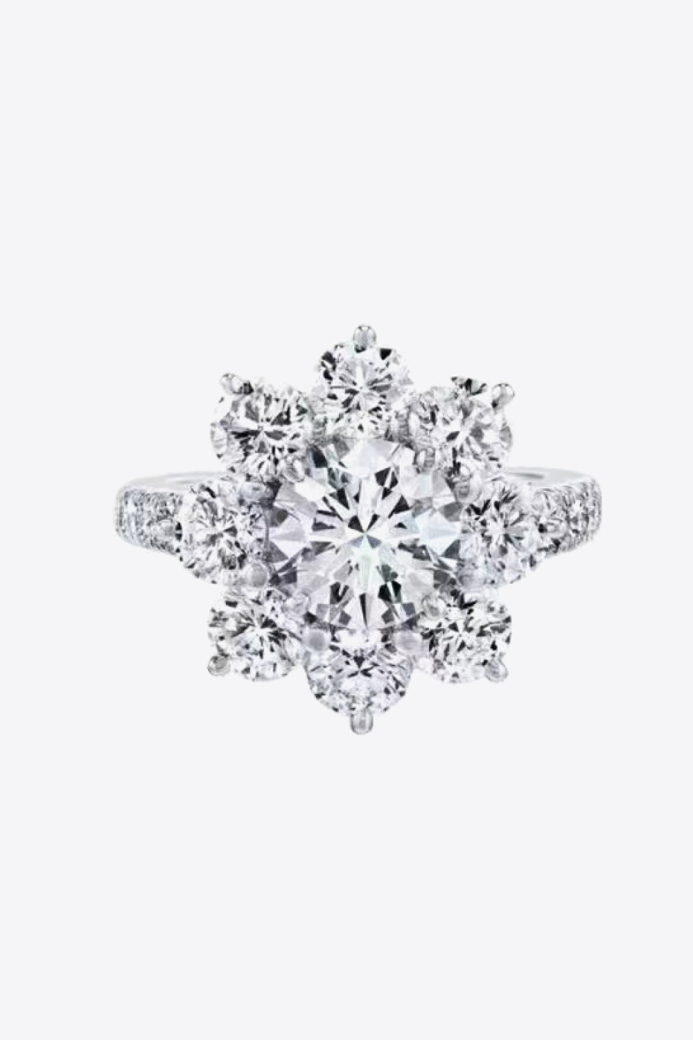 1 Carat Moissanite Flower Ring BLUE ZONE PLANET