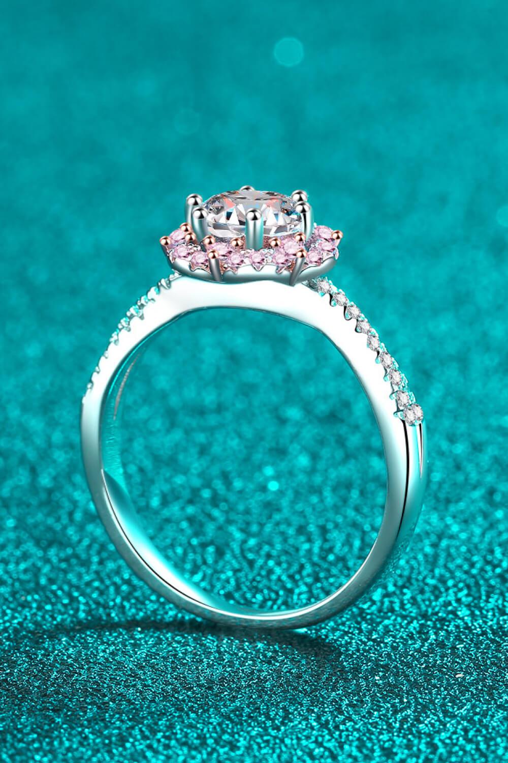 1 Carat Moissanite Flower-Shaped Crisscross Ring BLUE ZONE PLANET