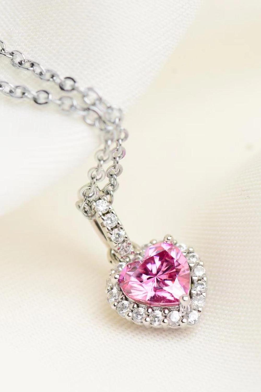 1 Carat Moissanite Heart Pendant Necklace BLUE ZONE PLANET