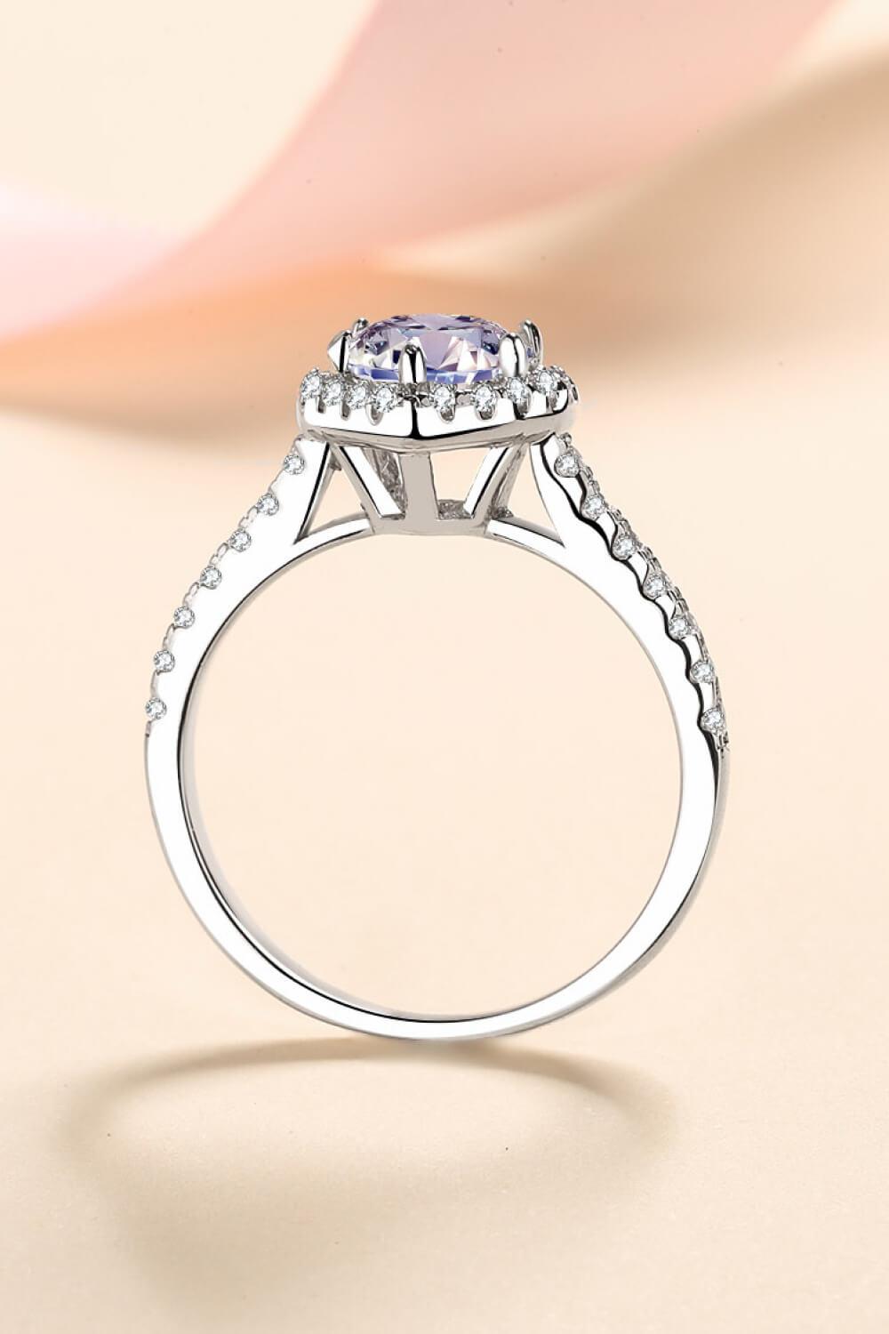 1 Carat Moissanite Heart-Shaped Ring BLUE ZONE PLANET