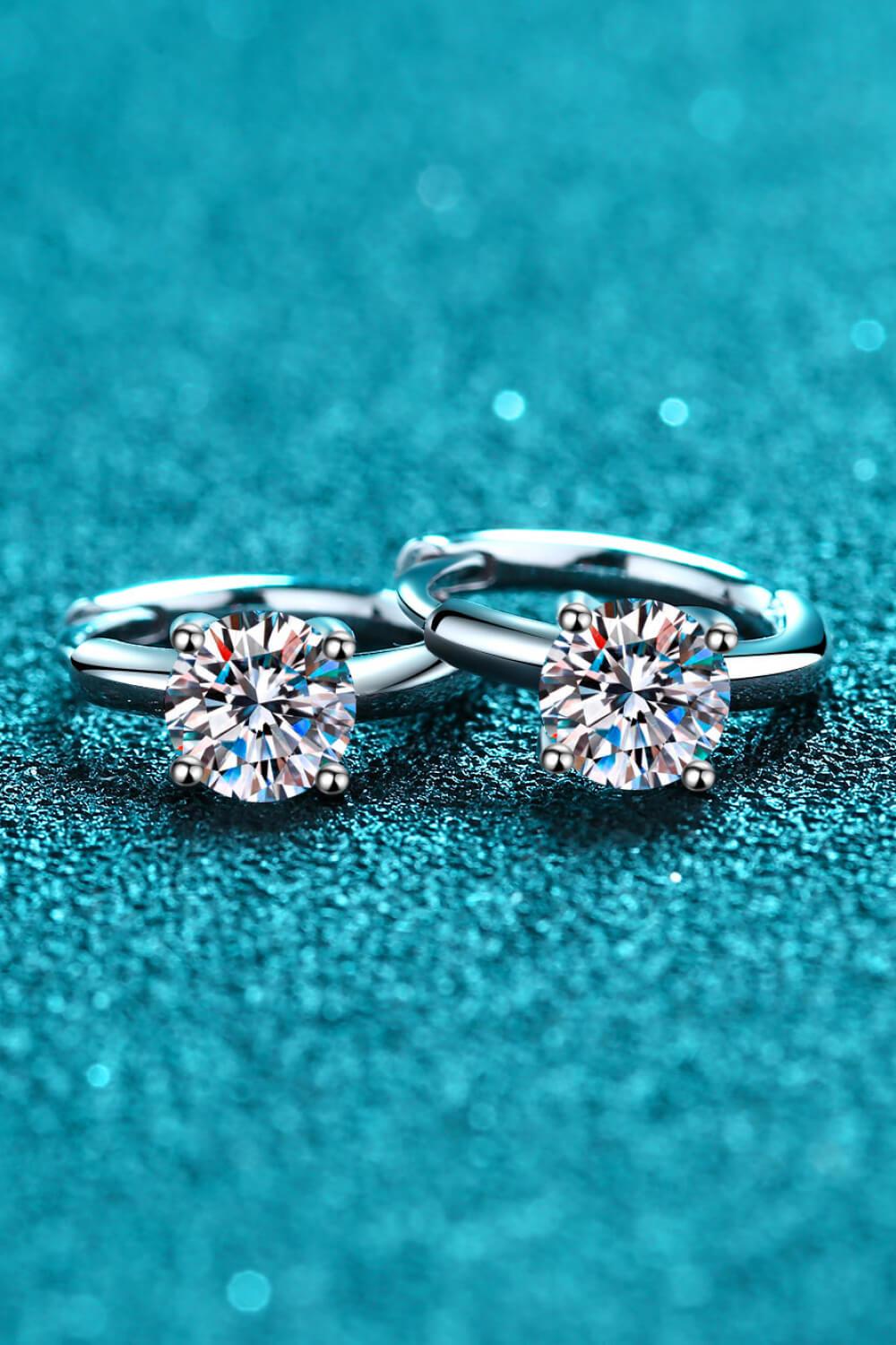 1 Carat Moissanite Huggie Earrings BLUE ZONE PLANET