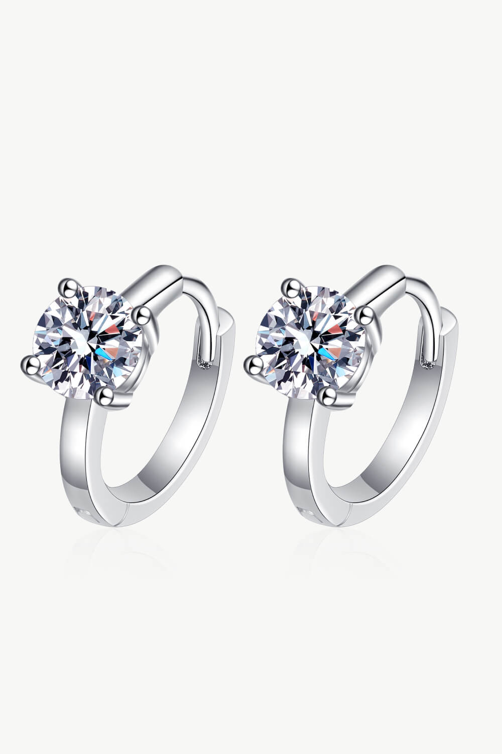 1 Carat Moissanite Huggie Earrings BLUE ZONE PLANET