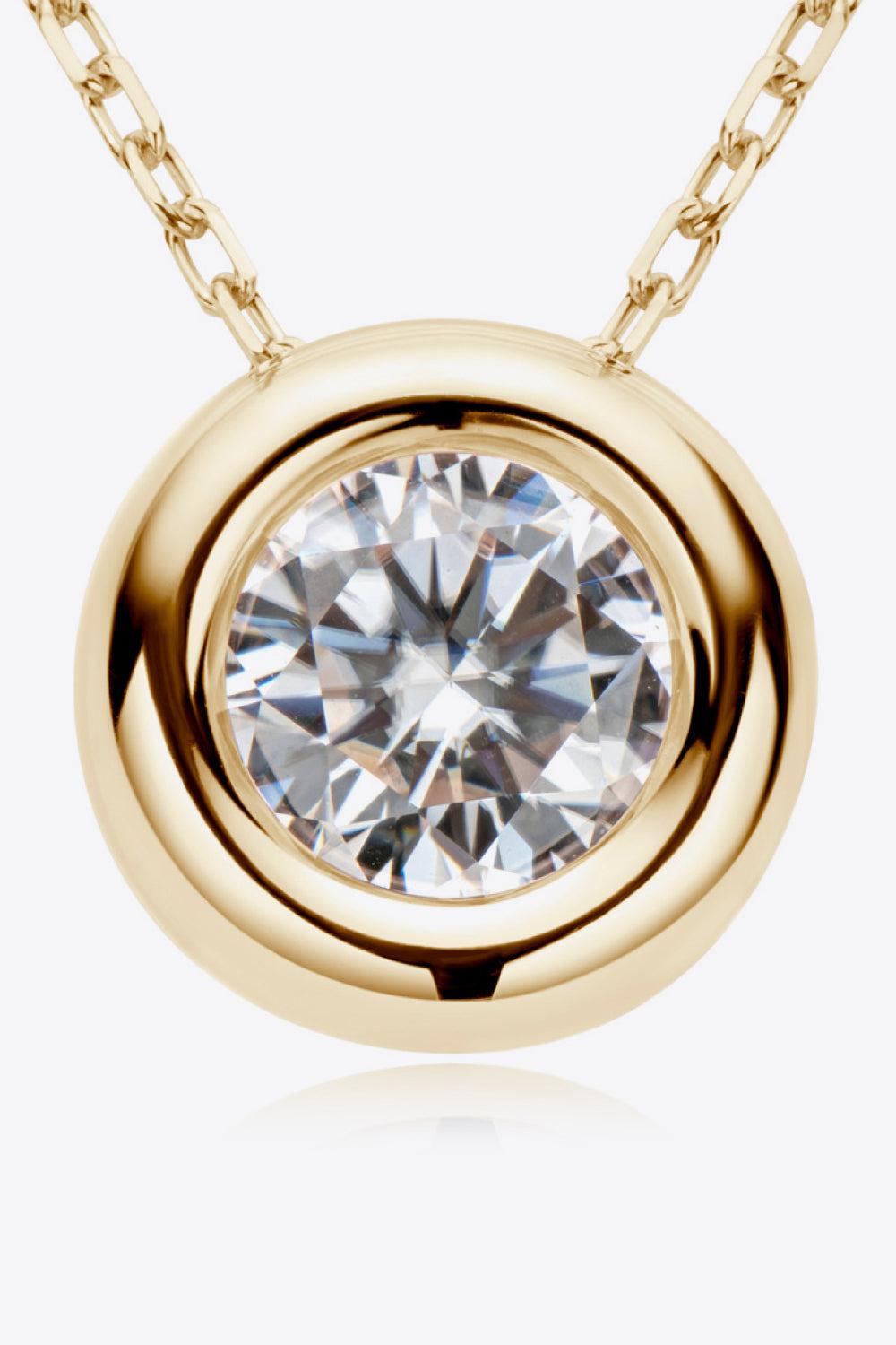 1 Carat Moissanite Pendant 925 Sterling Silver Necklace BLUE ZONE PLANET