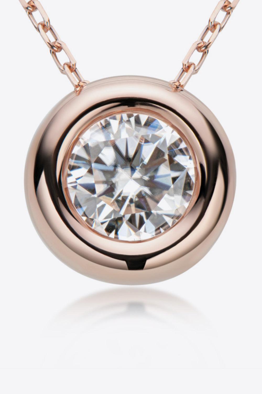 1 Carat Moissanite Pendant 925 Sterling Silver Necklace BLUE ZONE PLANET