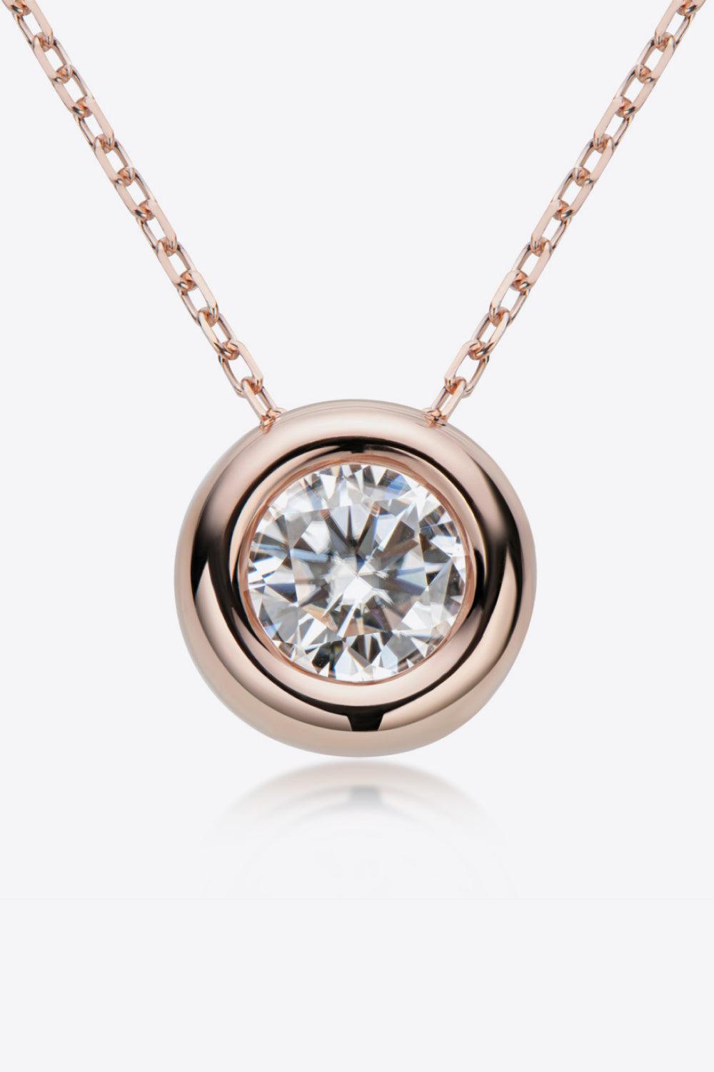 1 Carat Moissanite Pendant 925 Sterling Silver Necklace BLUE ZONE PLANET