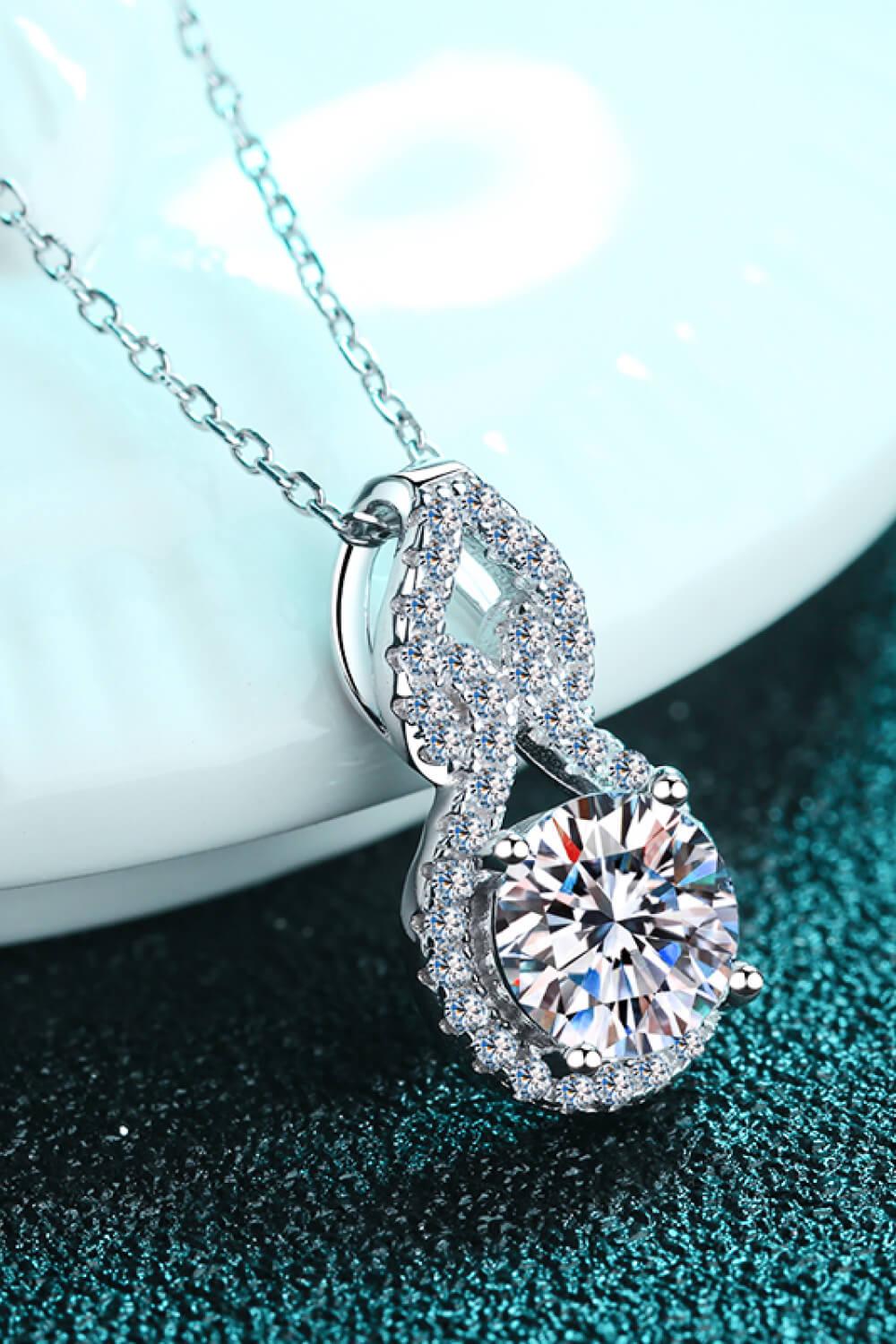 1 Carat Moissanite Pendant Necklace BLUE ZONE PLANET