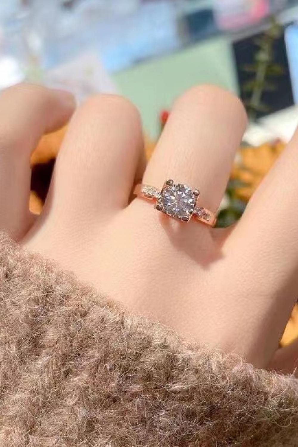 1 Carat Moissanite Ring BLUE ZONE PLANET