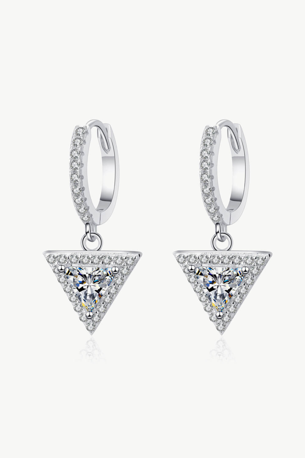1 Carat Moissanite Triangle Drop Earrings BLUE ZONE PLANET