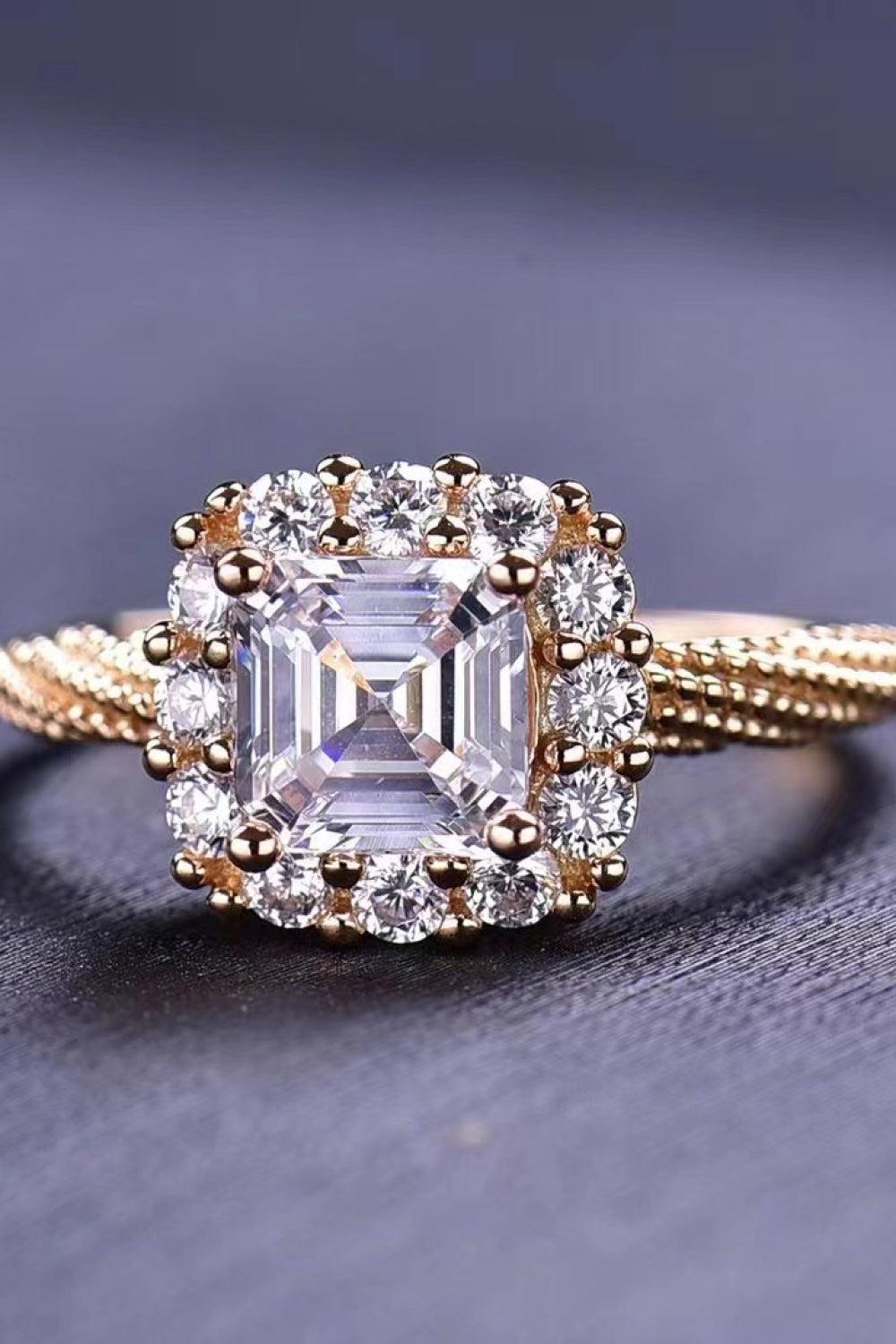 1 Carat Moissanite Twisted Ring BLUE ZONE PLANET