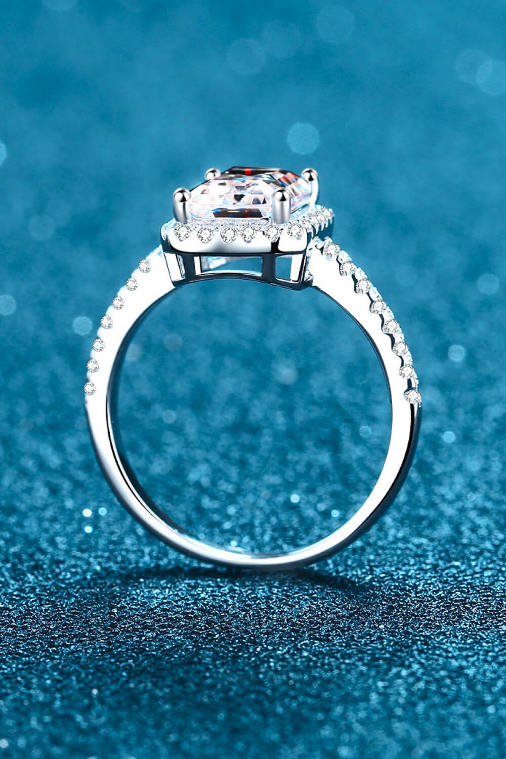 1 Carat Rectangle Moissanite Ring BLUE ZONE PLANET