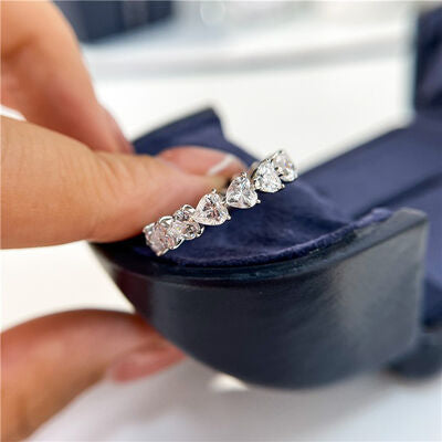 Blue Zone Planet | 2.1 Carat 925 Sterling Silver Moissanite Heart Ring BLUE ZONE PLANET
