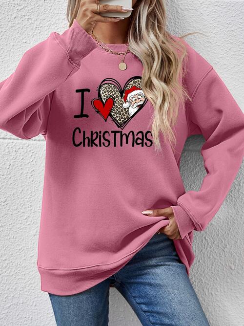CHRISTMAS Graphic Round Neck Sweatshirt BLUE ZONE PLANET