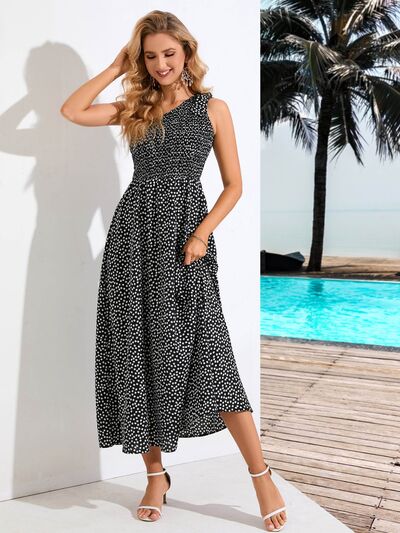 Blue Zone Planet | Printed Single Shoulder Midi Dress BLUE ZONE PLANET