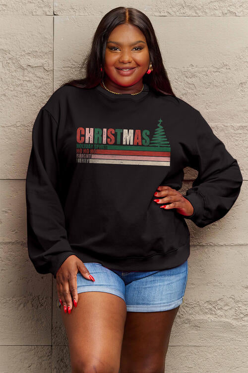 Simply Love Full Size CHRISTMAS Long Sleeve Sweatshirt BLUE ZONE PLANET