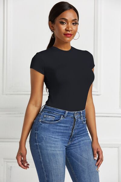 Blue Zone Planet | Round Neck Short Sleeve Bodysuit BLUE ZONE PLANET