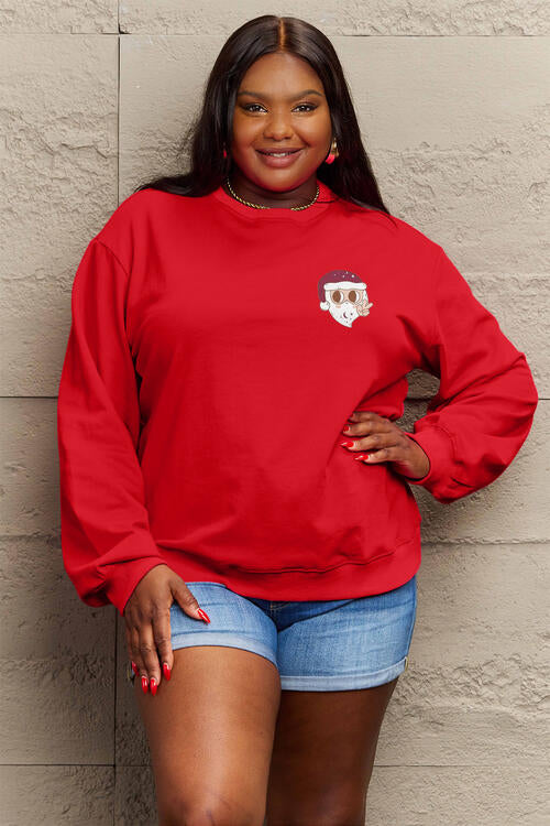 Simply Love Full Size Letter Graphic Long Sleeve Sweatshirt BLUE ZONE PLANET