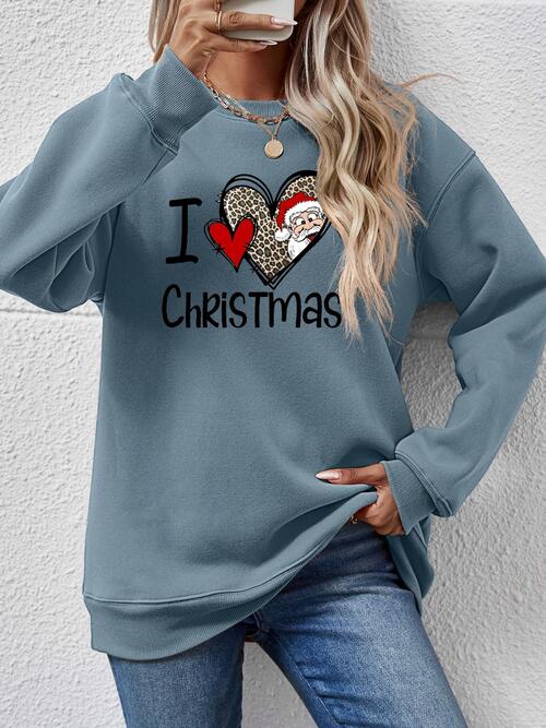 CHRISTMAS Graphic Round Neck Sweatshirt BLUE ZONE PLANET