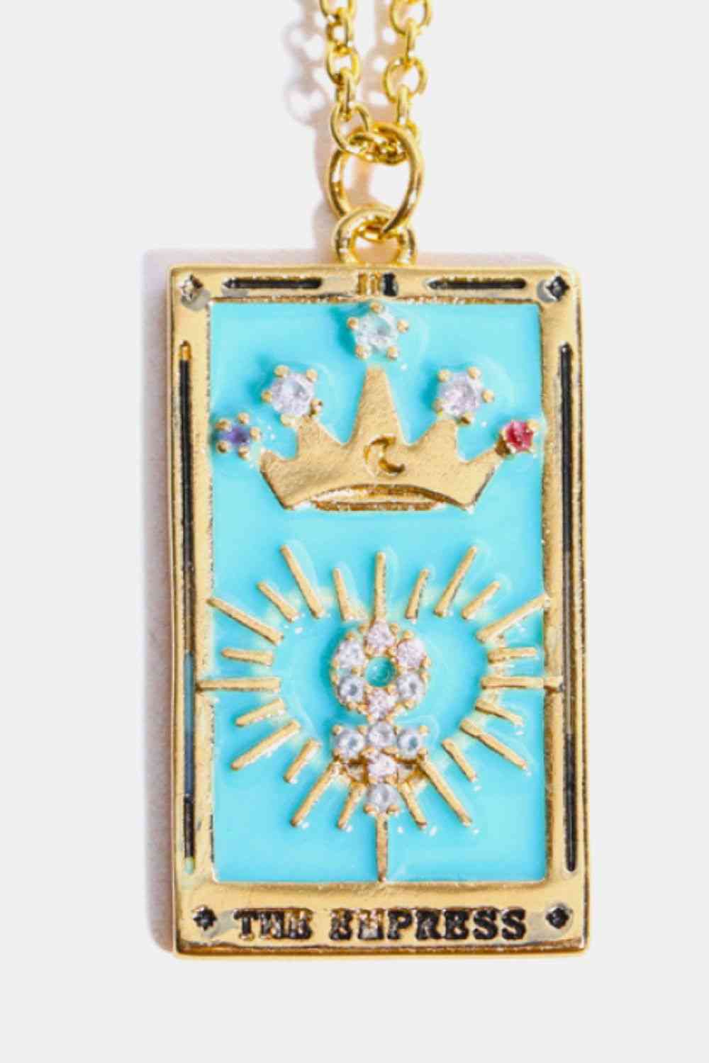 Tarot Card Pendant Stainless Steel Necklace BLUE ZONE PLANET