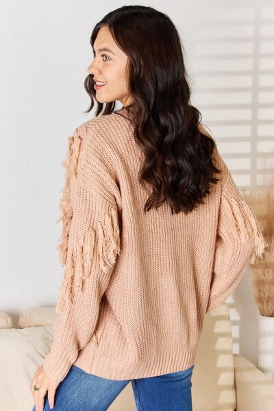 Blue Zone Planet | And The Why Tassel Detail Long Sleeve Sweater BLUE ZONE PLANET