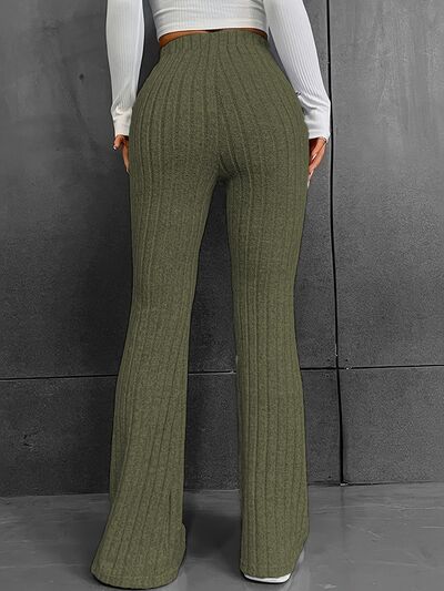 Blue Zone Planet | Ribbed High Waist Bootcut Pants BLUE ZONE PLANET
