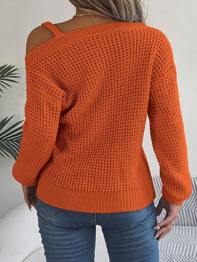 Blue Zone Planet | Asymmetrical Neck Long Sleeve Sweater BLUE ZONE PLANET