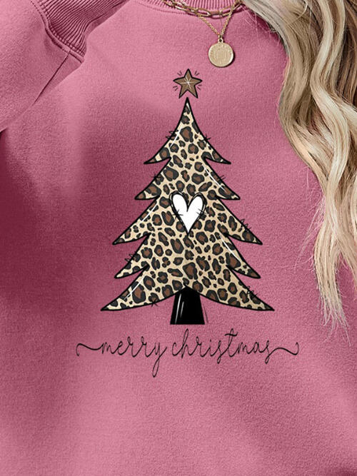 Christmas Tree Graphic Long Sleeve Sweatshirt BLUE ZONE PLANET