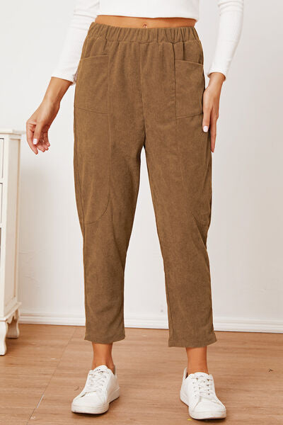 Blue Zone Planet | Pocketed Elastic Waist Pants BLUE ZONE PLANET