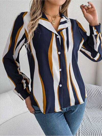 Blue Zone Planet | Printed Button Up Long Sleeve Shirt BLUE ZONE PLANET