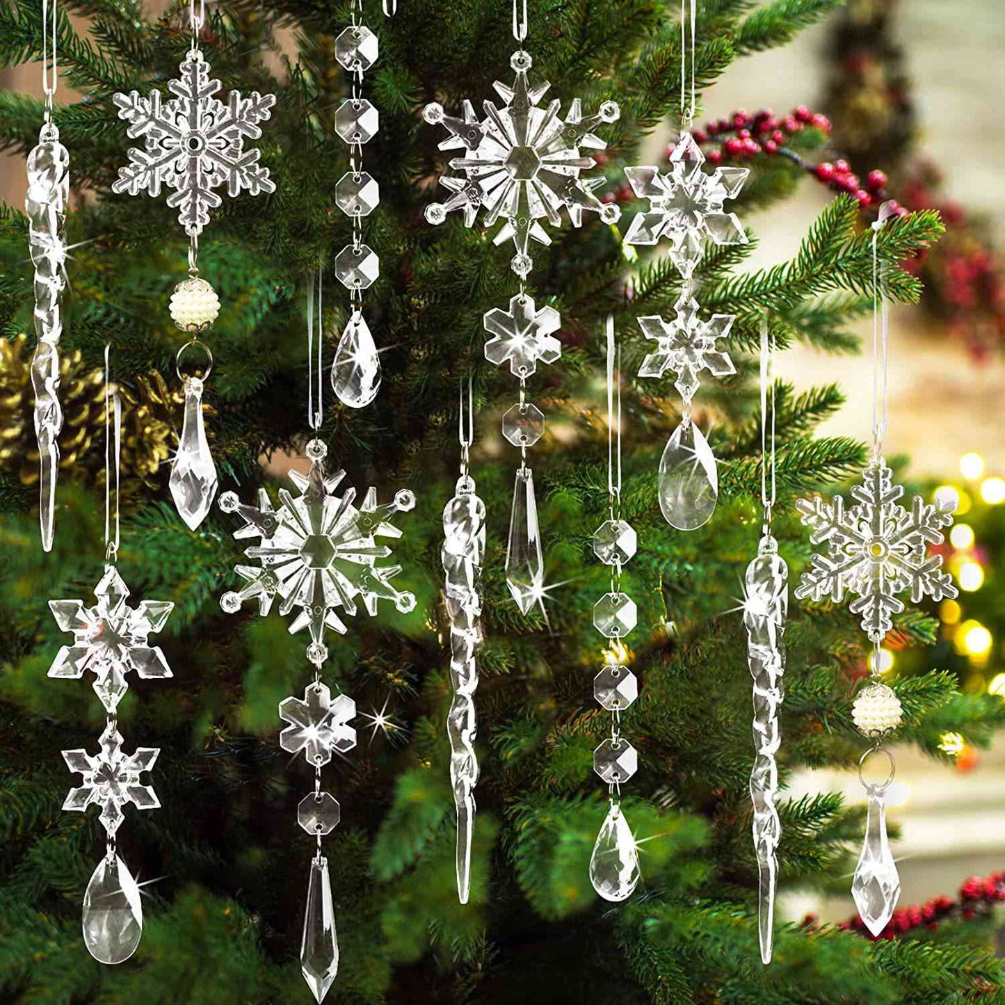 Blue Zone Planet | 10-Piece Acrylic Icicle Ornaments BLUE ZONE PLANET