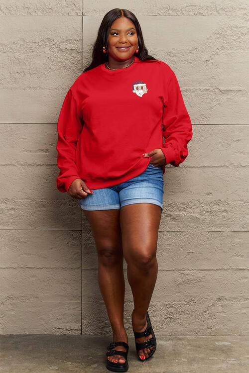Simply Love Full Size Letter Graphic Long Sleeve Sweatshirt BLUE ZONE PLANET
