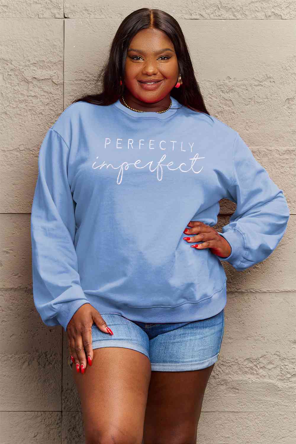 Blue Zone Planet | Simply Love Full Size Graphic Round Neck Sweatshirt BLUE ZONE PLANET