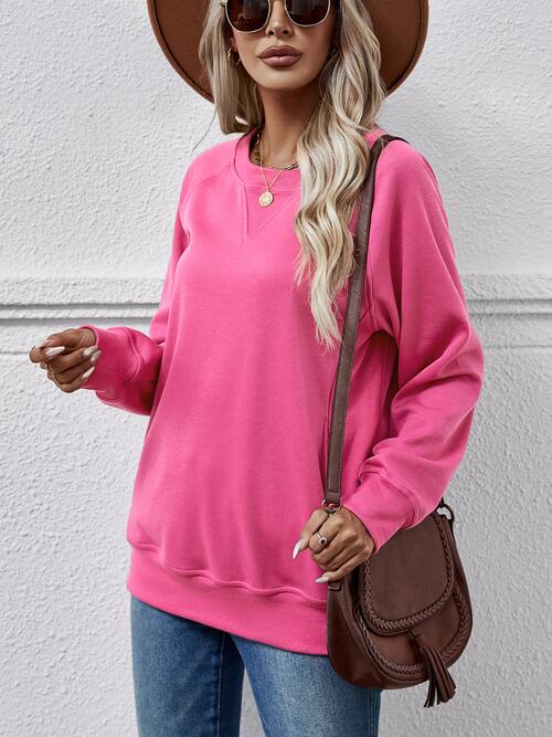 Round Neck Long Sleeve Sweatshirt BLUE ZONE PLANET