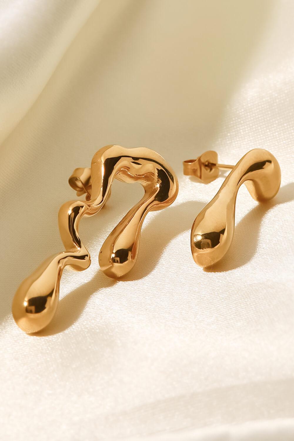 18K Gold Plated Geometric Mismatched Earrings BLUE ZONE PLANET