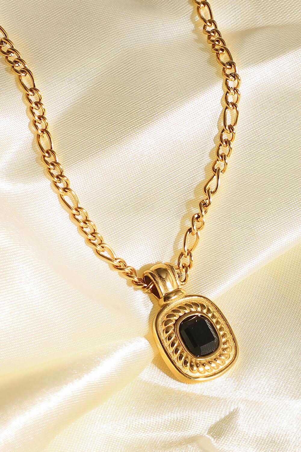 18K Gold Plated Inlaid Rhinestone Pendant Necklace BLUE ZONE PLANET