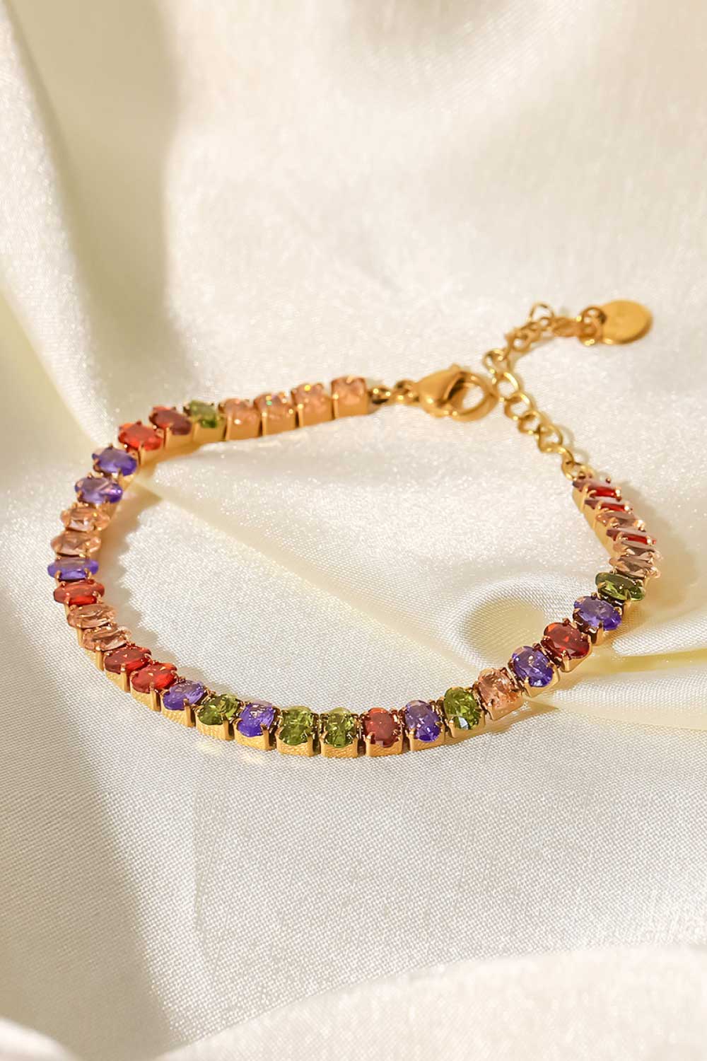 18K Gold Plated Multicolored Zircon Bracelet BLUE ZONE PLANET