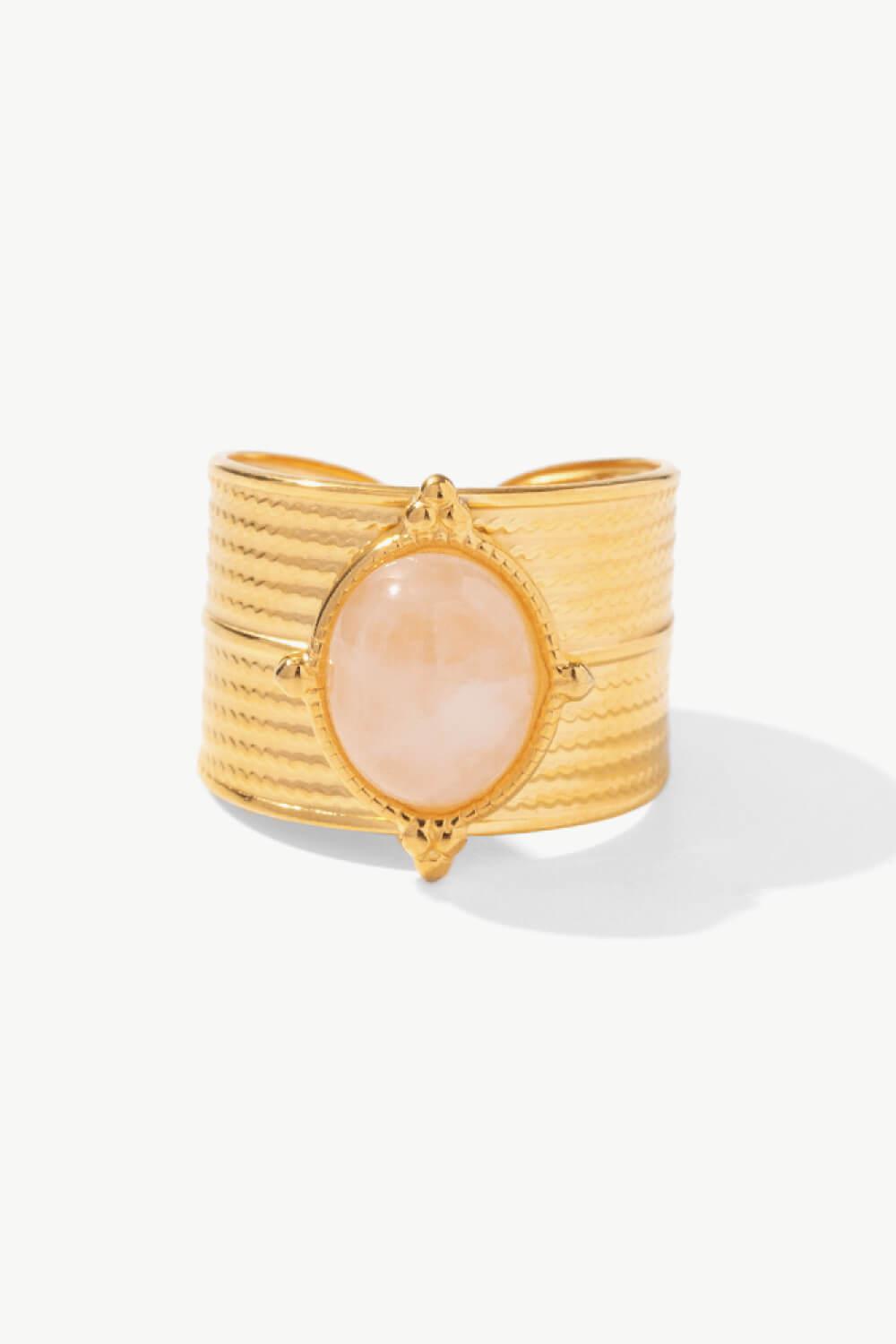 18K Gold-Plated Wide Open Ring BLUE ZONE PLANET