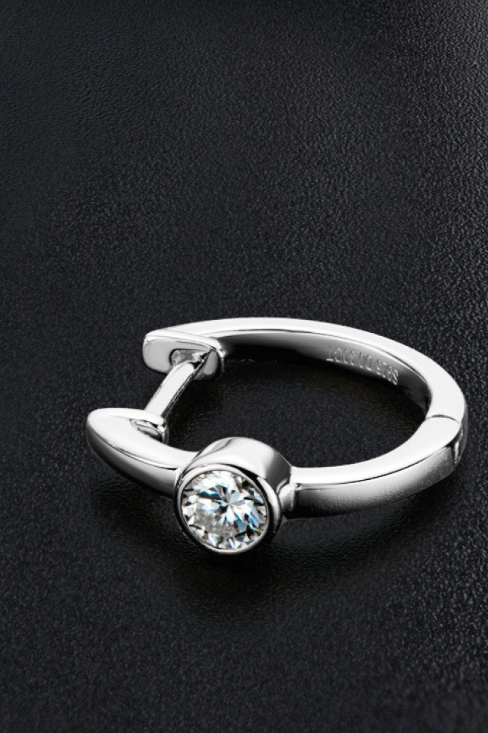 18k Gold-Plated Inlaid Moissanite Huggie Earrings BLUE ZONE PLANET