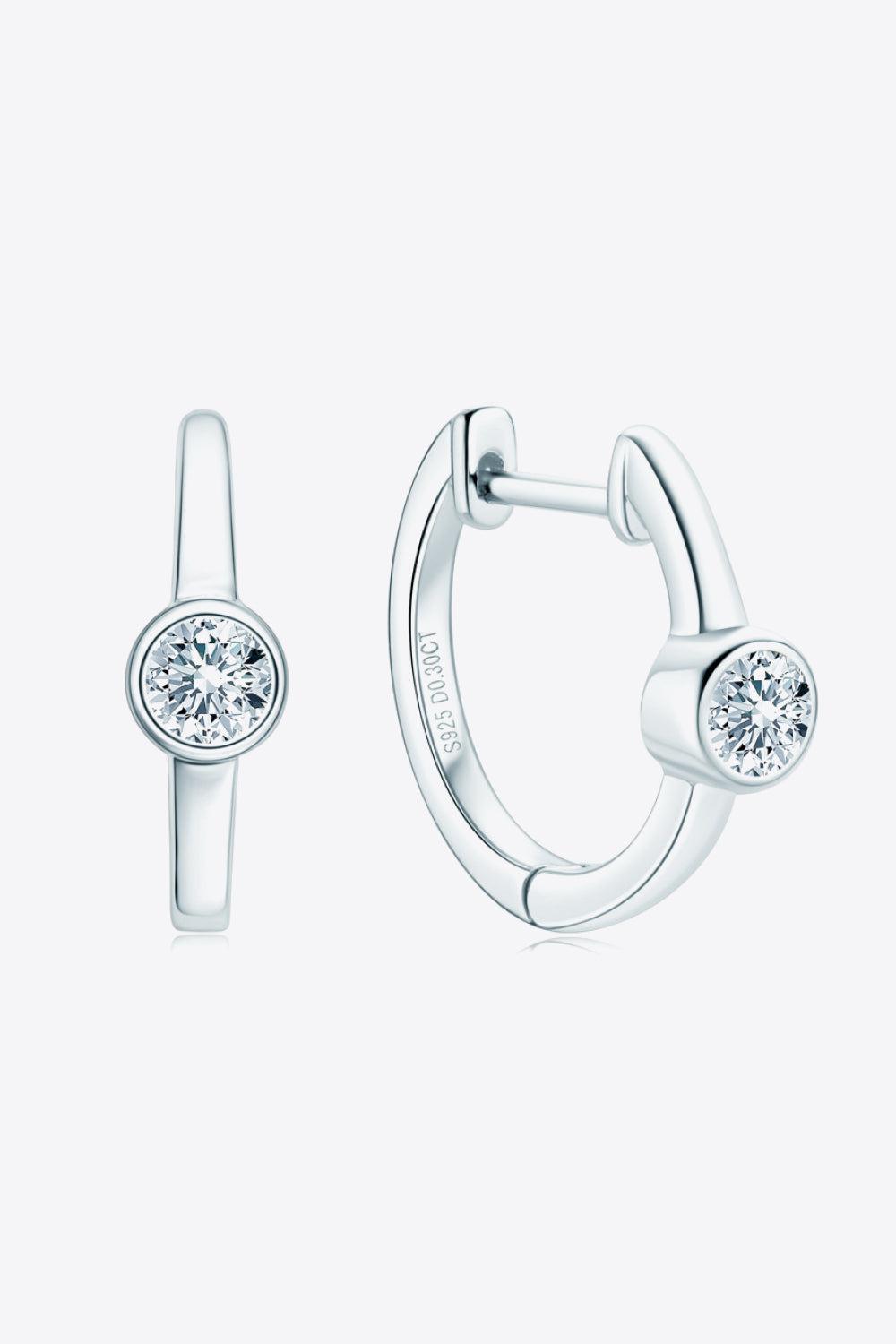 18k Gold-Plated Inlaid Moissanite Huggie Earrings BLUE ZONE PLANET
