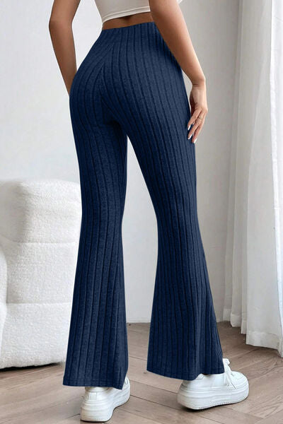 Blue Zone Planet | Basic Bae Full Size Ribbed High Waist Flare Pants BLUE ZONE PLANET