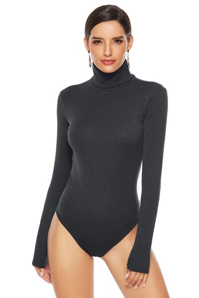 Blue Zone Planet | Ribbed Turtleneck Long Sleeve Bodysuit BLUE ZONE PLANET