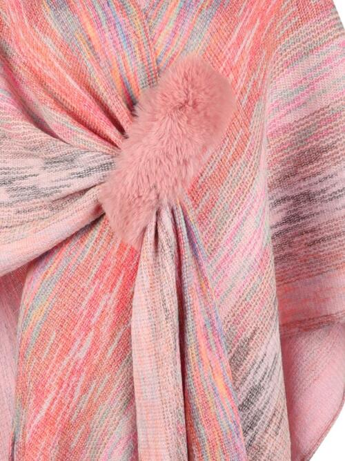 Heathered Fringe Hem Poncho BLUE ZONE PLANET