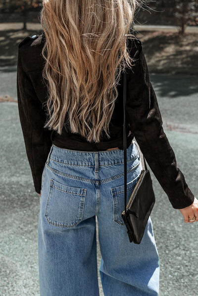 Zip Up Collared Neck Jacket BLUE ZONE PLANET