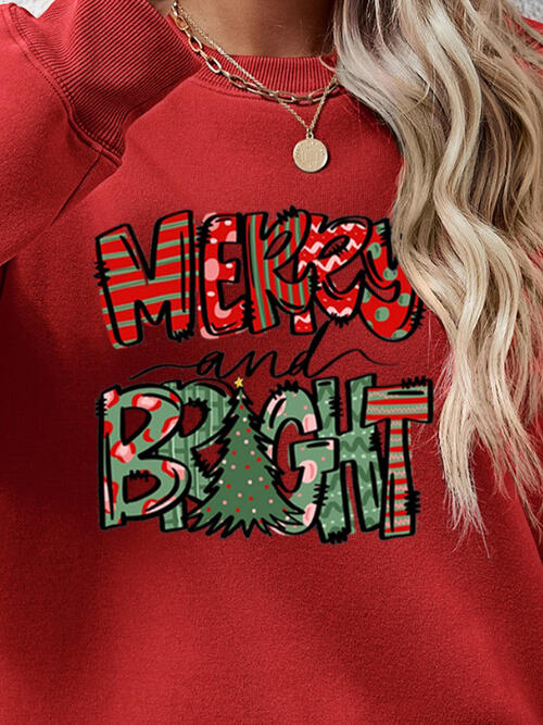 MERRY AND BRIGHT Long Sleeve Sweatshirt BLUE ZONE PLANET